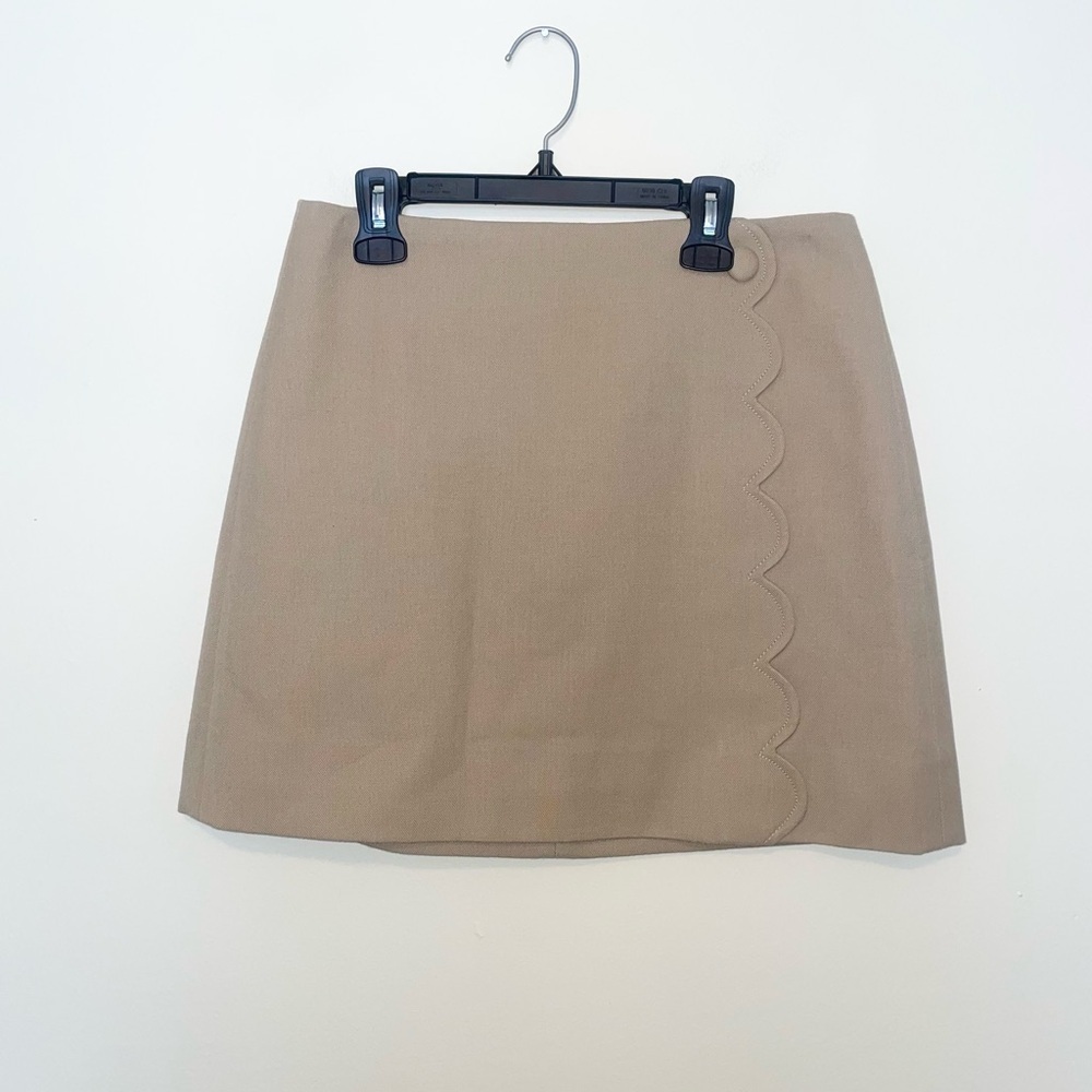 J. Crew Wool Blend Scalloped Edge Mini Skirt Size 6P